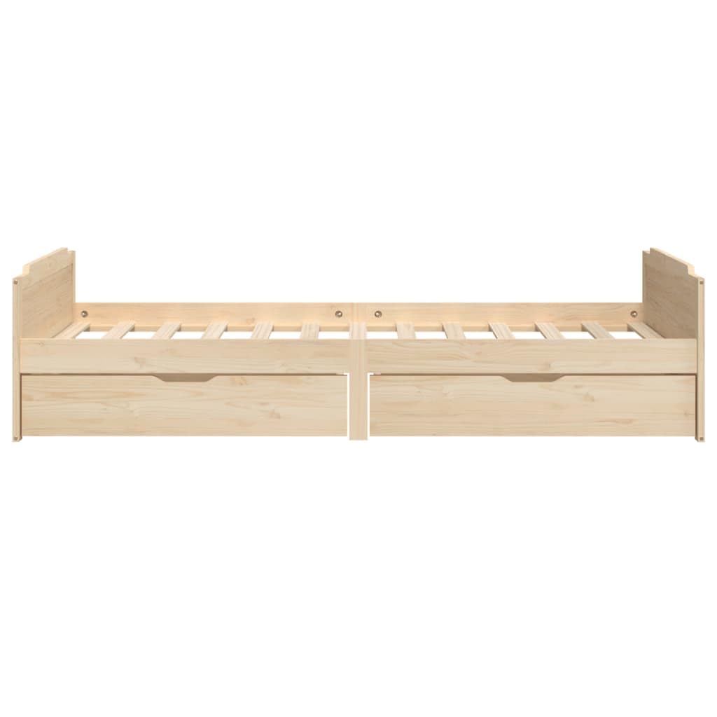 vidaXL Bedframe met lades massief grenenhout 90x200 cm
