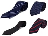 FashMade Men/Boy's Self Design Micro Fiber Premium Formal tie COMBO OF 4 (2.75 inch Broad)(as visible in picture)