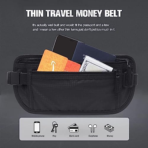 Waterproof-Money-Belt-for-Travelling-Hidden-Security-Money-Pouch-for-Cash-Cards-Keys-Passport-with-Adjustable-Elastic-Strap-Anti-Theft-Passport-Wallets-for-Men-Women