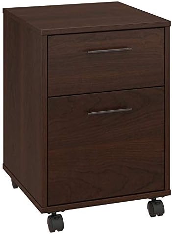 Scranton & Co Archivador móvil de madera con 2 cajones en Bing Cherry