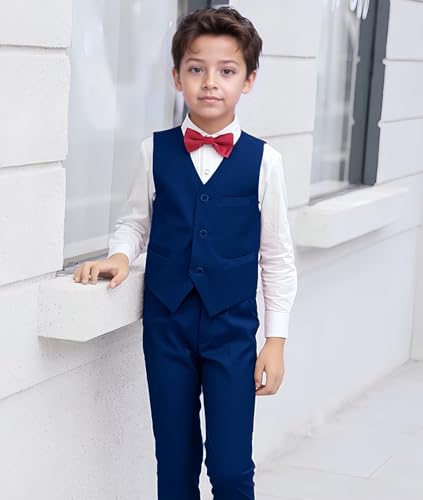 Boys Formal Suit Vest Solid Dress for Toddler Kids Formal Wedding Outfit Size 2-14 Years3
