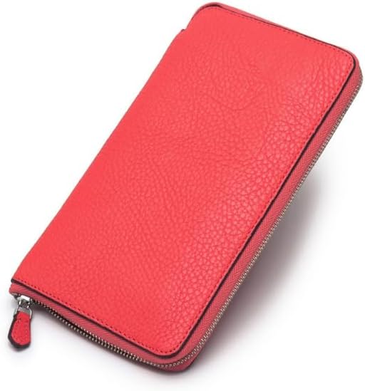 新款时尚牛皮大容量钱包女士钱包长款真皮拉链钱包手拿包 (橙色)