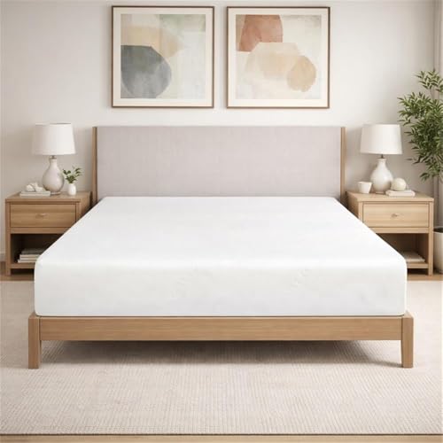 Pemberly Row Cal King 10-Inch Gel Foam Mattress, Medium Firm, Gel-Infused Memory Foam, High-Density Foam Base, Aloe Vera Cover, CertiPUR-US Certified, Tight Top Design for Side, Back, Combo Sleepers