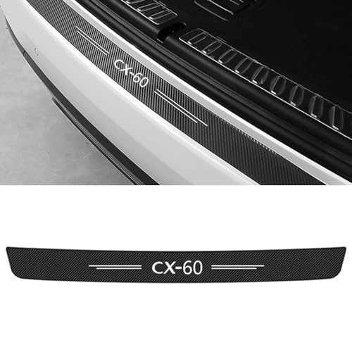 DADYM Car Rear Bumper Protector Strip for Mazda CX60 CX-60,Rear Trunk Sill Plate Cover Protective Sticker,Rear Guard Plate Carbon Fiber Car Door Sill Protector Strips,Black