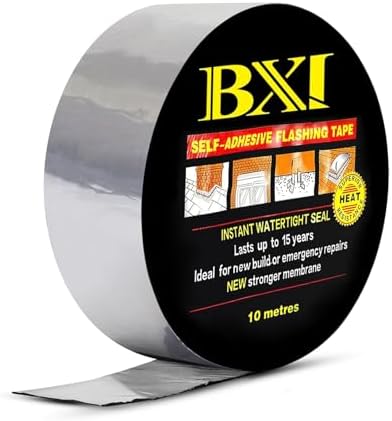 BXI Flashing Roll Tape Membrane - Waterproof Patch & Seal Tape - Modified Bitumen Rubberized Asphalt - Self-Adhesive - Multiple Sizes (2'' X 32')