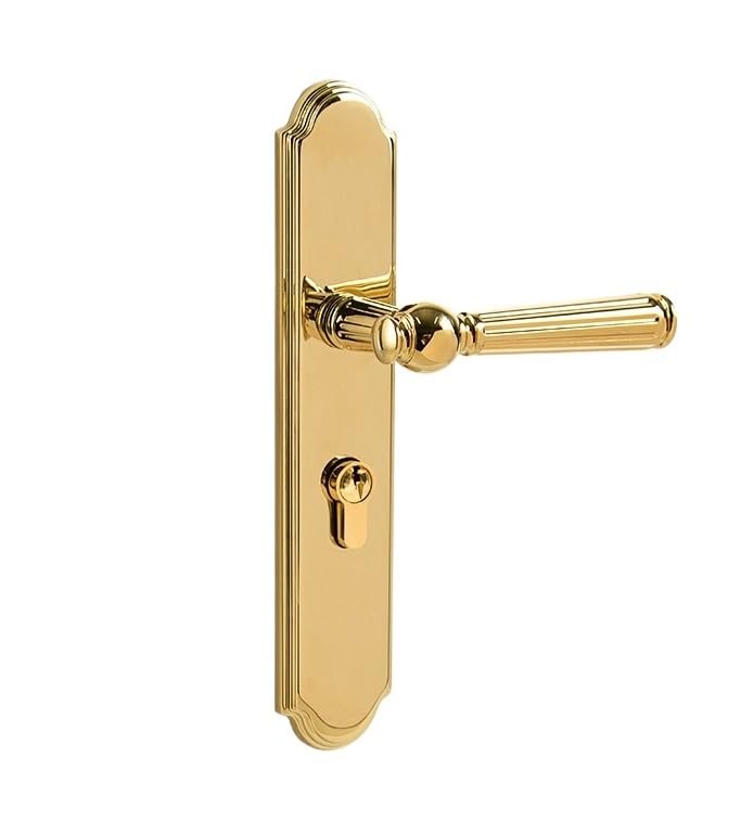 Serrure de porte pour chambre à coucher silencieuse Golden Light, design laiton américain