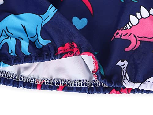 Jurebecia Girls Two Piece Swimsuit For Dinosaur Tankini Set 3D Printed Ruffle Bathing Suit Kids Holiday Pool Party Water Sport Beach Swimming Suit Swimwear Navy Size 10/9-10Years #TOP4