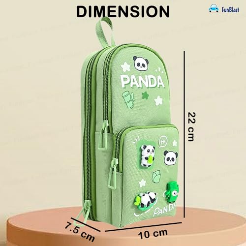 Image of FunBlast Pencil Pouch for Kids, Girls - Panda Design Large Capacity Multipurpose Stationery Zipper Pouch for Kids & Adults, Kawaii Aesthetic Pencil Case Organizer, Cute School Supply Bag