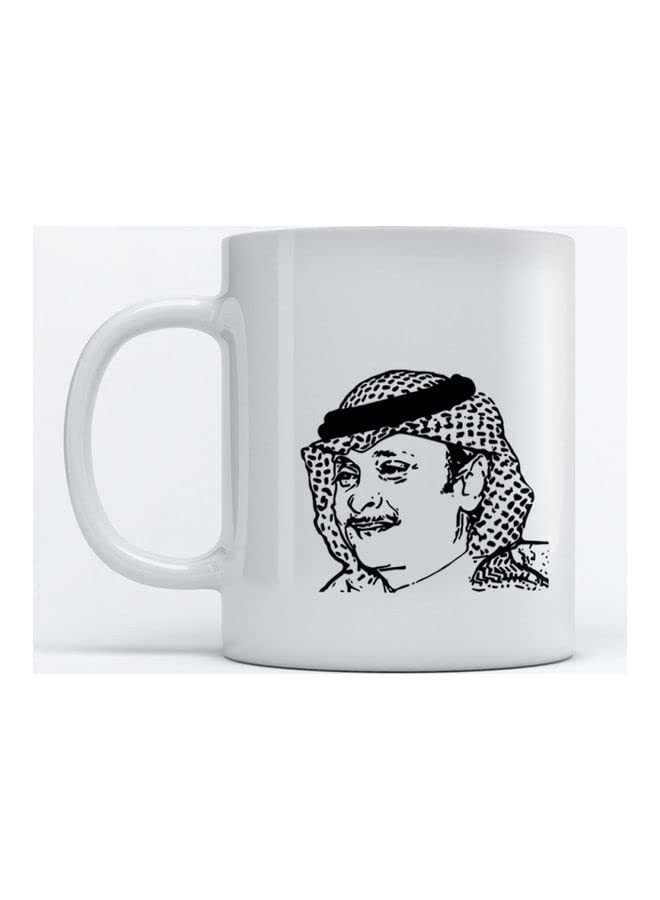 VOLTX DESIGN - Printed Abdul Majeed Abdullah White Ceramic Coffee Mug (330ml) (VTX-1099)