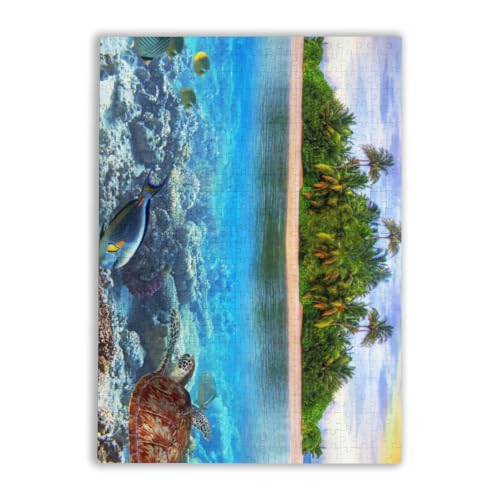 ジグソーパズル 500ピース 海 風景 自然 魚柄 天空 スカイ パズル 子供 大人 誕生日 クリスマス プレゼント おしゃれ puzzle 知育玩具 インテリア