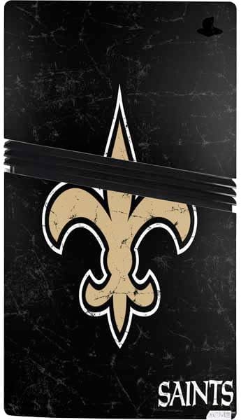 Skinit Decal Gaming Skin Compatible with PS5 Pro Console - Officially Licensed NFL New Orleans Saints Distressed Design