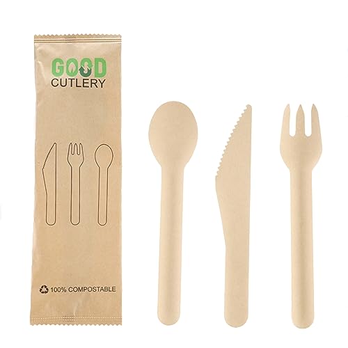 Eco-Friendly Disposable Cutlery set (125 pack)- Made from recycled paper.