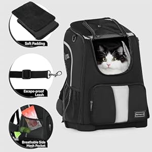   Petsfit-Pet-Dog-Carrier-Backpack-with-Upgraded-Weight-Reduction-Design-Cat-Dog-Backpack-with-Large-Ventilations-Easy-Fit-for-Traveling-Hiking-Camping-for-Small-Medium-Dogs-and-Cat-Black