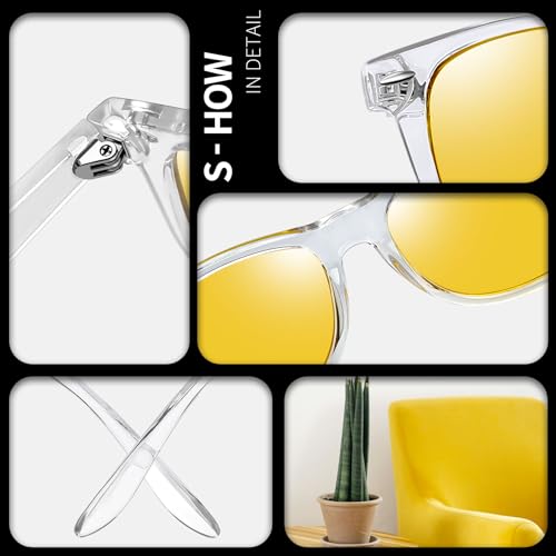 Image of Joopin Square Sunglasses Polarized UV400 Designer Sun Glasses Men Women | Oversized, Plastic Frame, Retro, Vintage, Unisex, Trendy Shades for Driving, Party, Fishing, Business, Costume