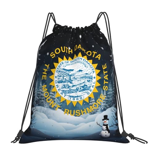 Rqwaaed Flag of South Dakota Versatile Drawstring Gym Bag Perfect Workouts Daily Essentials