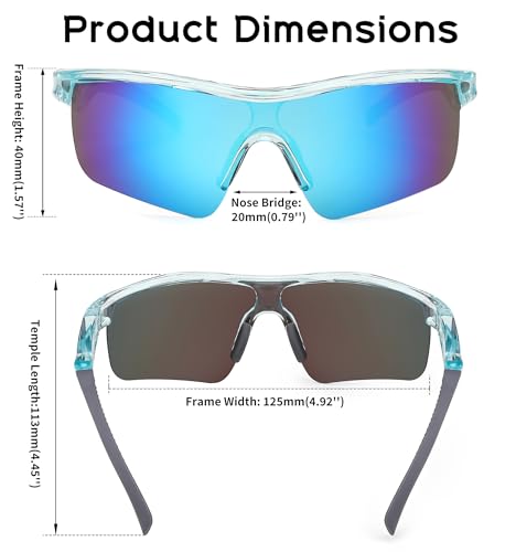 Image of FEISEDY Kids Polarized Sports Sunglasses, TR90 UV400 Baseball Cycling
