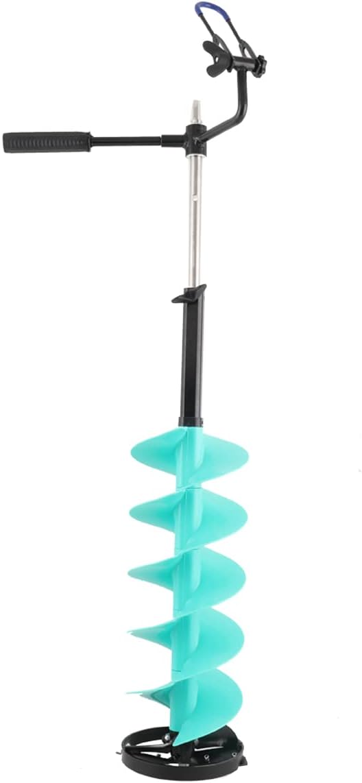 Cordless Ice Drill Auger, 8" Ice Fishing Drill W/Centering Point Blade with Drill Adapter & Extension Rod for Ice Fishing