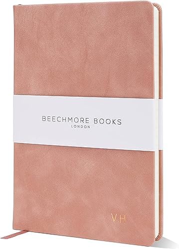 Beechmore Books Manuscript Paper Notebook - A4, Red | Premium 10-Staff Music Book Hardcover Vegan Leather 120gsm Paper Professional Staves Pad | Presentation Gift Box for Christmas Stocking Fillers