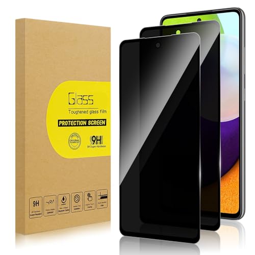 2 Stück Sichtschutz Full Screen für Samsung Galaxy A52/A52S Anti-Spy Panzer Schutz Glas Folie Schutzfolie Frei von Kratze Displayschutz Hat Keinen Einfluss auf die Hülle