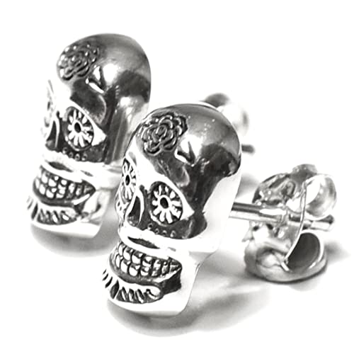 【PETER STONE】メキシコ シュガースカル（ドクロ） スターリングシルバー ピアス（対セット）