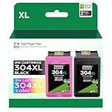 Contenu de l'emballage : 1 cartouche d'imprimante noire 304 XL, 1 cartouche couleur 304XL (REMARQUE : « pack de 2 » sur l'emballage signifie qu'il s'agit d'un pack combiné comprenant 1 cartouche noire et 1 cartouche couleur)