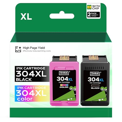 304XL Ink Compatible con Cartuchos HP 304 XL Compatible con HP Envy 5010 5030 5032 5050 DeskJet 3750 3760 3762 2600 2620 2622 2630 (1 Negro+1 Color)