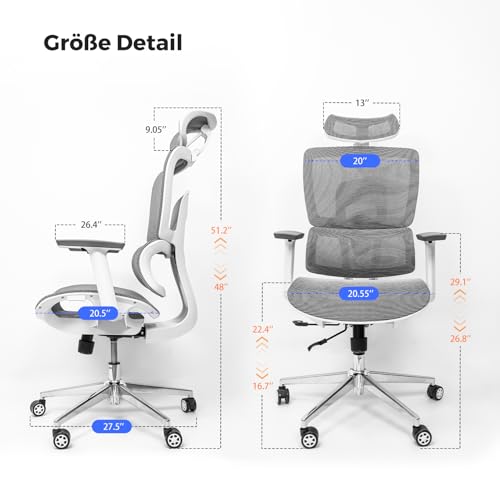 Image of NearHub Ergonomic Office Chair for Big and Tall Max 400Lbs Heavy-Duty Office Gaming Chair with Adjustable Features, High-Back Design, and Premium Comfort for Home Office, EC20