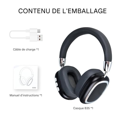 Casque audio circum-aural ultra léger avec microphone intégré sans fil de bureau - 6