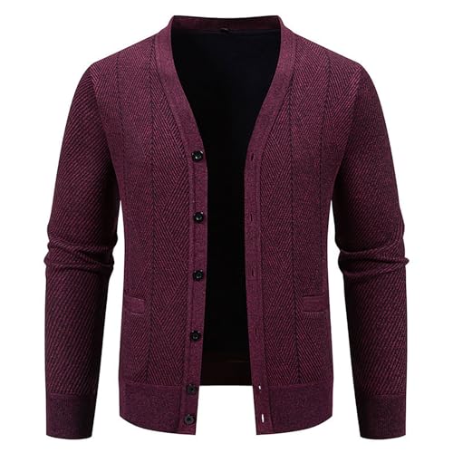 Men's Cardigan Sweater Cable Knit V Neck Button up Sweaters Texture Knitted Ribbed Cardigans Sweaters Fall Winter2