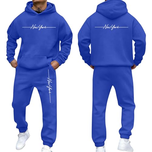 Survêtement homme jogging avec sweat à capuche et pantalon de sport automne hiver taille S à 3XL