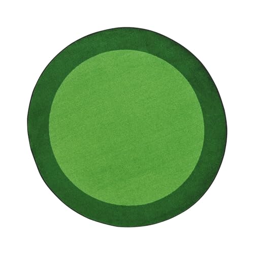 Joy Carpets Kid Essentials All Around Area Rug in Color Green, 5'4" Round