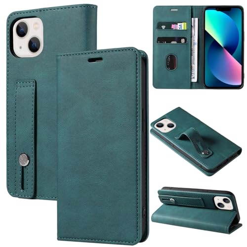 GoodcAcy Handyhülle für OnePlus 5T Hülle, Klapphülle Premium Lederhülle Klappbar Flip Hülle Tasche Magnet Kartenfach Standfunktion Klapphülle Schutzhülle, grün
