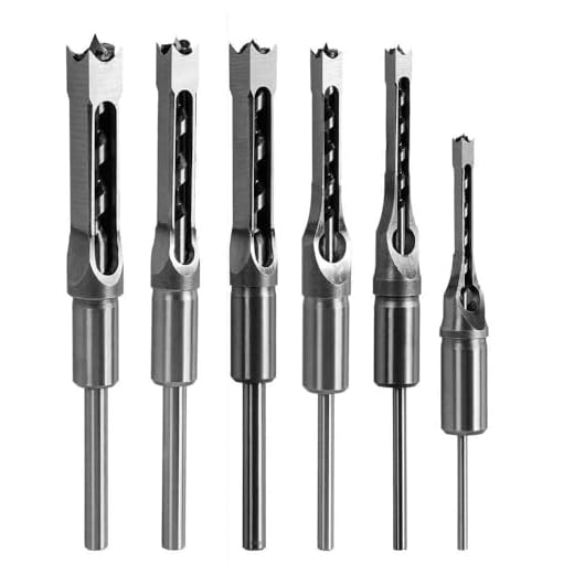 Square Hole Mortise Chisel Drill Bit Tools, HSS Woodworking Hole Saw Mortising Chisel Drill Bit Set Twist Drill, Different Sizes 1/4" 5/16" 3/8" 1/2" 9/16" 5/8"(6pcs)