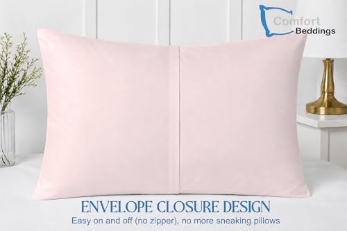 Image of Comfort Beddings 100% Organic Cotton Pack of 2 Youth Pillowcases 16x22 Soft Peach Pillow Cases with Envelope Closure, Crisp Percale Weave, Soft & Cooling Pillow Covers (Size-16x22, Soft Peach)