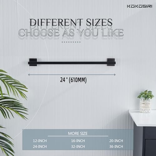 Image of KOKOSIRI Bathroom Towel Bar Bath Towel Holders for Toilet Kitchen Cabinet Wall Mount 24 Inch Oil Rubbed Bronze Stainless Steel B4005ORB-L24