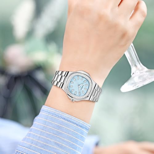 Elegant Watch for Women with Crystal Accented Solid Stainless Steel Band Ladies Dress Watch2