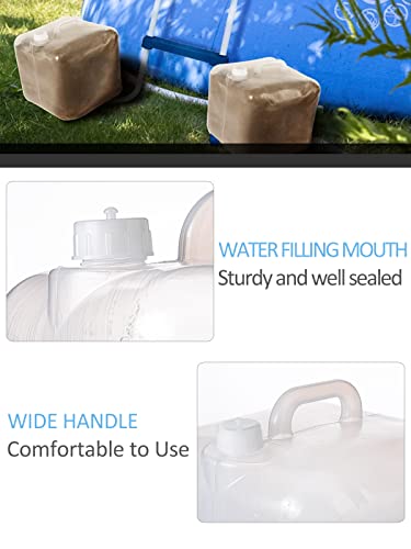 2 Pcs Pool Ladder Weights For Above Ground Pools- 20L Swimming Pool Stair Step Anchors, Foldable Plastic Waterproof Sandbags Barrel For Swimming Entry Systems Fillable Portable #TOP4