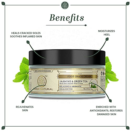 Khadi Natural Herbal Ayurvedic Jasmine And Green Tea Foot Crack Cream With Shea Butter (100 G) #TOP1