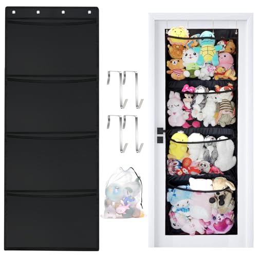 Aolso Kuscheltier Aufbewahrung, Stofftier Aufbewahrung, Über der Tür-Organizer für Kuscheltiere, Hängendes Aufbewahrungsnetz, Aufbewahrungsnetz für Plüschtiere für Kinderzimmer, Schlafzimmer