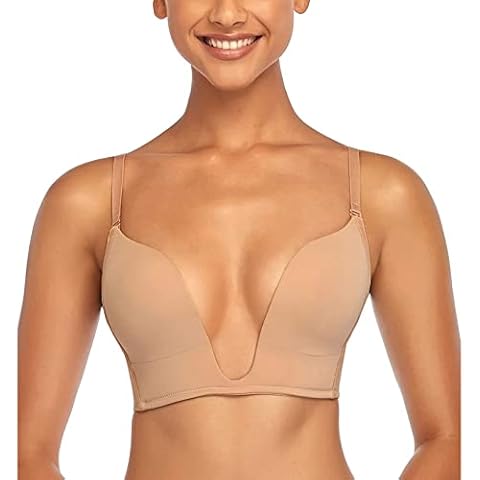 Women'S Deep U Push Up Multi-Way Convertible Plunge Bra Cover