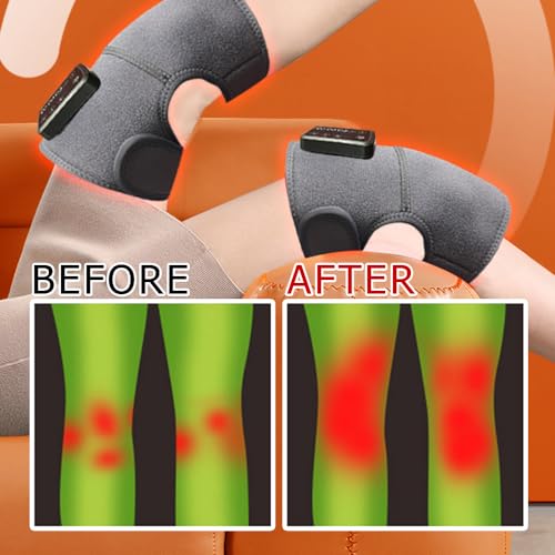 Faja térmica inalámbrica para rodillas y hombros con 3 modos de calor y vibración, masajeador sin cables para alivio del dolor miniatura 7