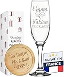 KDO MAGIC Verre à champagne personnalisé - Gravure prénom ou Texte - Flûte à champagn...
