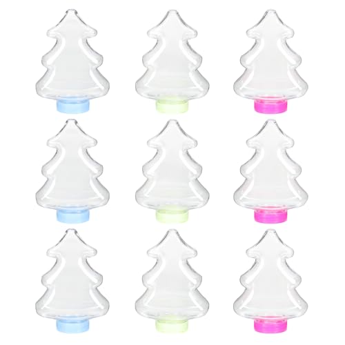 Ciieeo Christmas Candy Jars with Lids 25Pcs Acrylic Candy Boxes with Christmas Tree Shape Plastic Candy Box for Christmas Party Clear Candy Containers for Birthday Wedding Decor