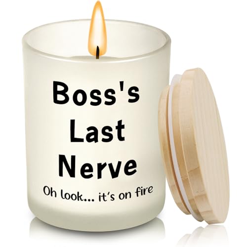 Boss Lady Gifts for Women: Funny Birthday & Christmas Gifts for Boss & Coworkers - Last Nerve Candle