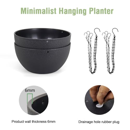 Meowell 10 Inch Hanging Planters For Indoor Outdoor Plants thumb #3