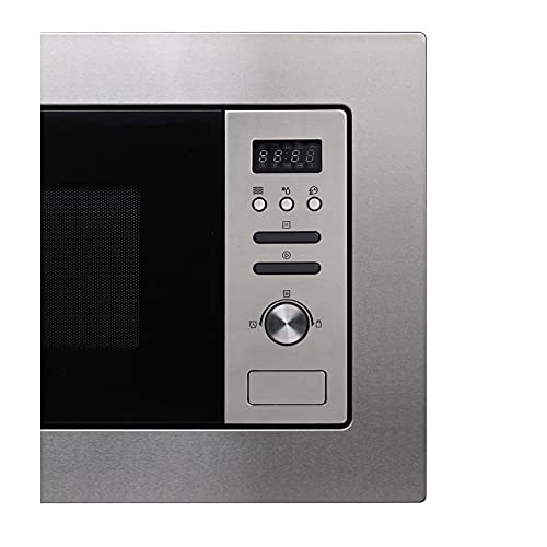 Cookology BM20LIX Built-in Integrated 20 Litre Microwave Oven, 24.5cm Turntable with Autocook Menu, Auto Defrost Function and a Child Lock - in Stainless Steel