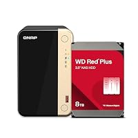 QNAP TS-264-8G-28WD-US 2 Bay Hochleistungs-Desktop-NAS mit 8 TB Speicherkapazität, vorkonfiguriertes RAID1 WD Red Plus HDD Bundle – Ansicht 2