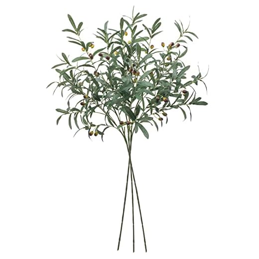 SHACOS 3 PCS Large Artificial Olive Branches for Vases Fake Olive Leaf Stems with Olives 39" Tall Greenery Olive Tree Branch Plant for Home Wedding