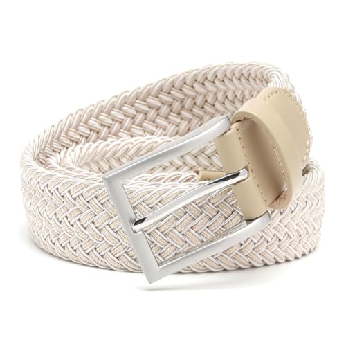 Image of Men's Stretch Braided Elastic Woven Canvas Golf Belt, multicolor,1 3 /8 inch