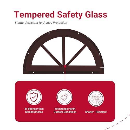 shed window 142534 half moon sunburst flush mount tempered glass white for sheds playhouses and chicken coops 1 pk sunb14w-bx1